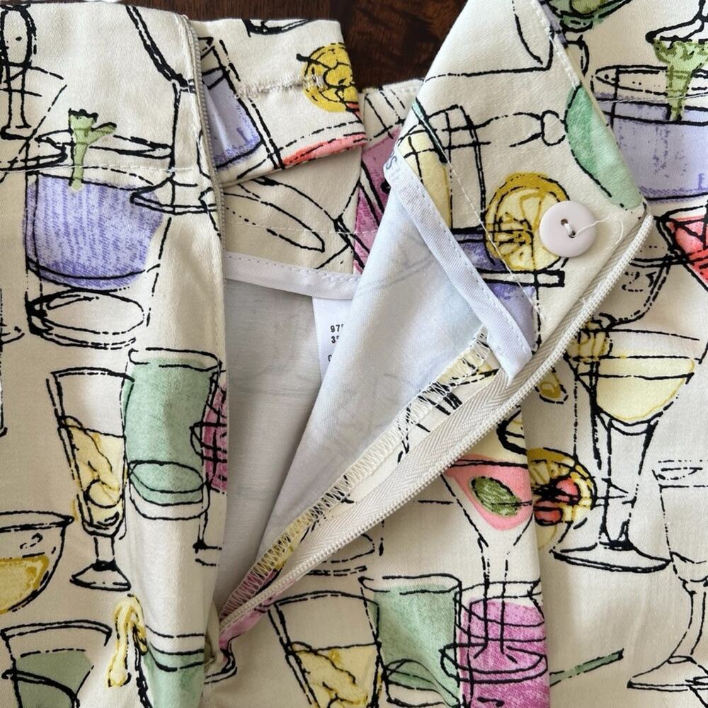 Fibers by Barbera Lesser Women’s Cocktail Print Cropped Pants Size 4 - Picture 5 of 8